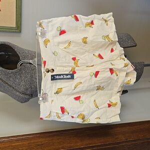 NWT Modcloth Linen Fruit Shorts